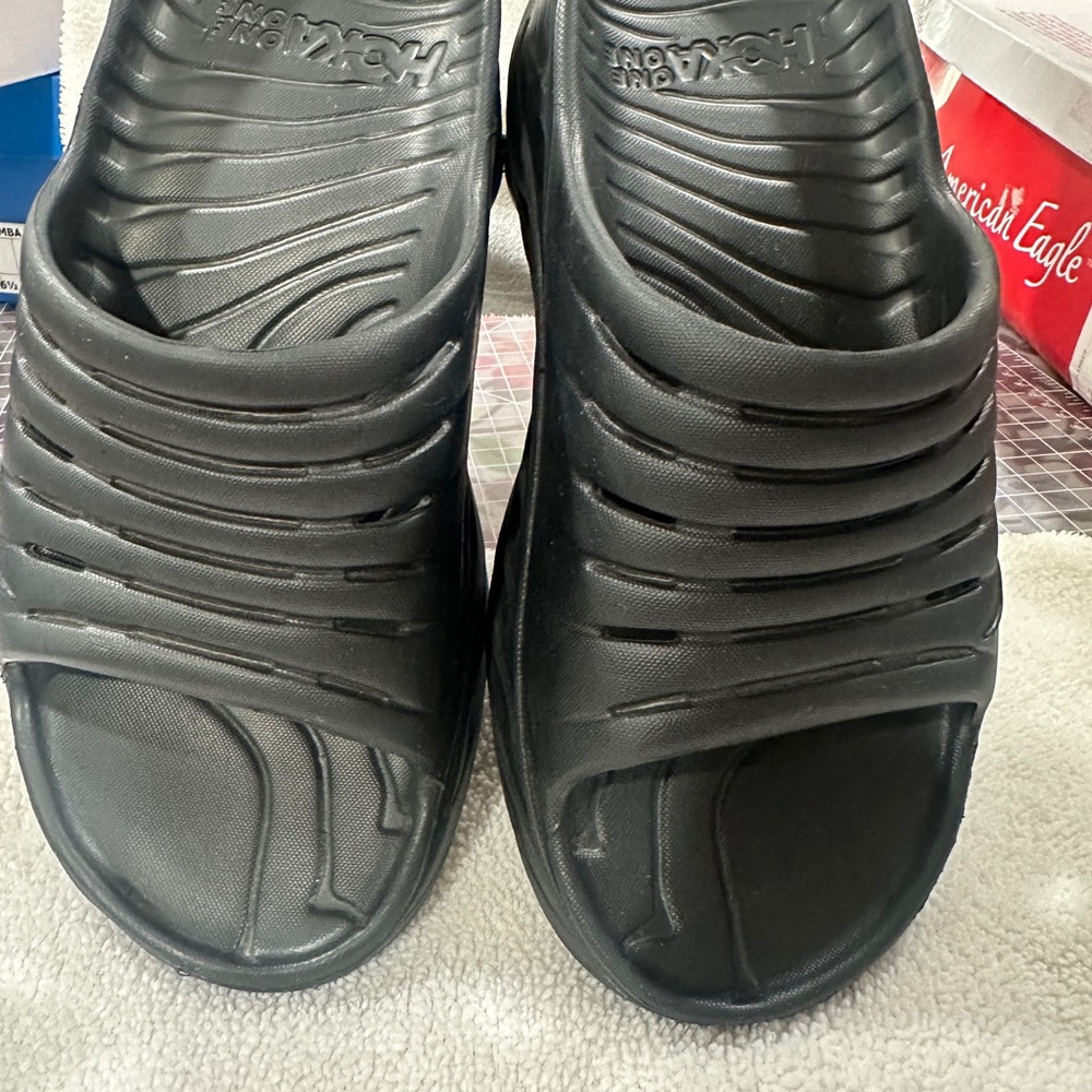 Hoka One One Black Slide Sandals
